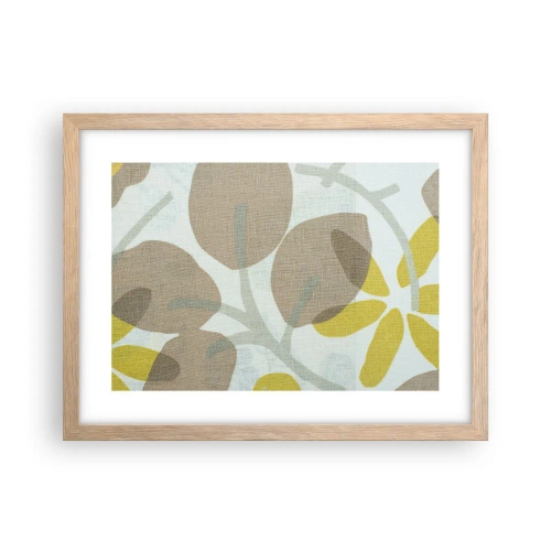 Plakat i ramme af lyst egetræ - Komposition i solskinnet - 40x30 cm