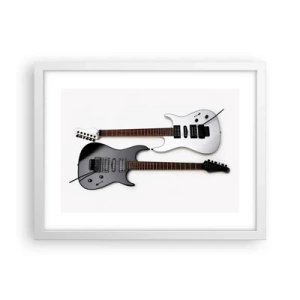 Plakat i hvid ramme - Harmoni af former - 40x30 cm