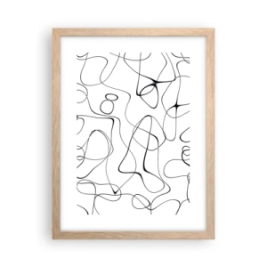 Plakat i ramme af lyst egetræ - Livets veje, skæbnens omskiftelser - 30x40 cm