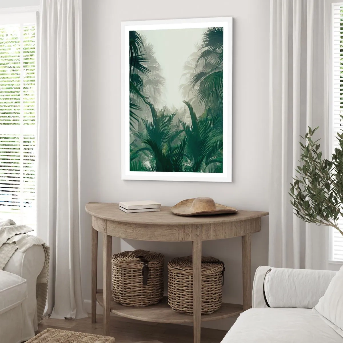 Plakat i hvid ramme - Tropisk mysterium - 61x91 cm