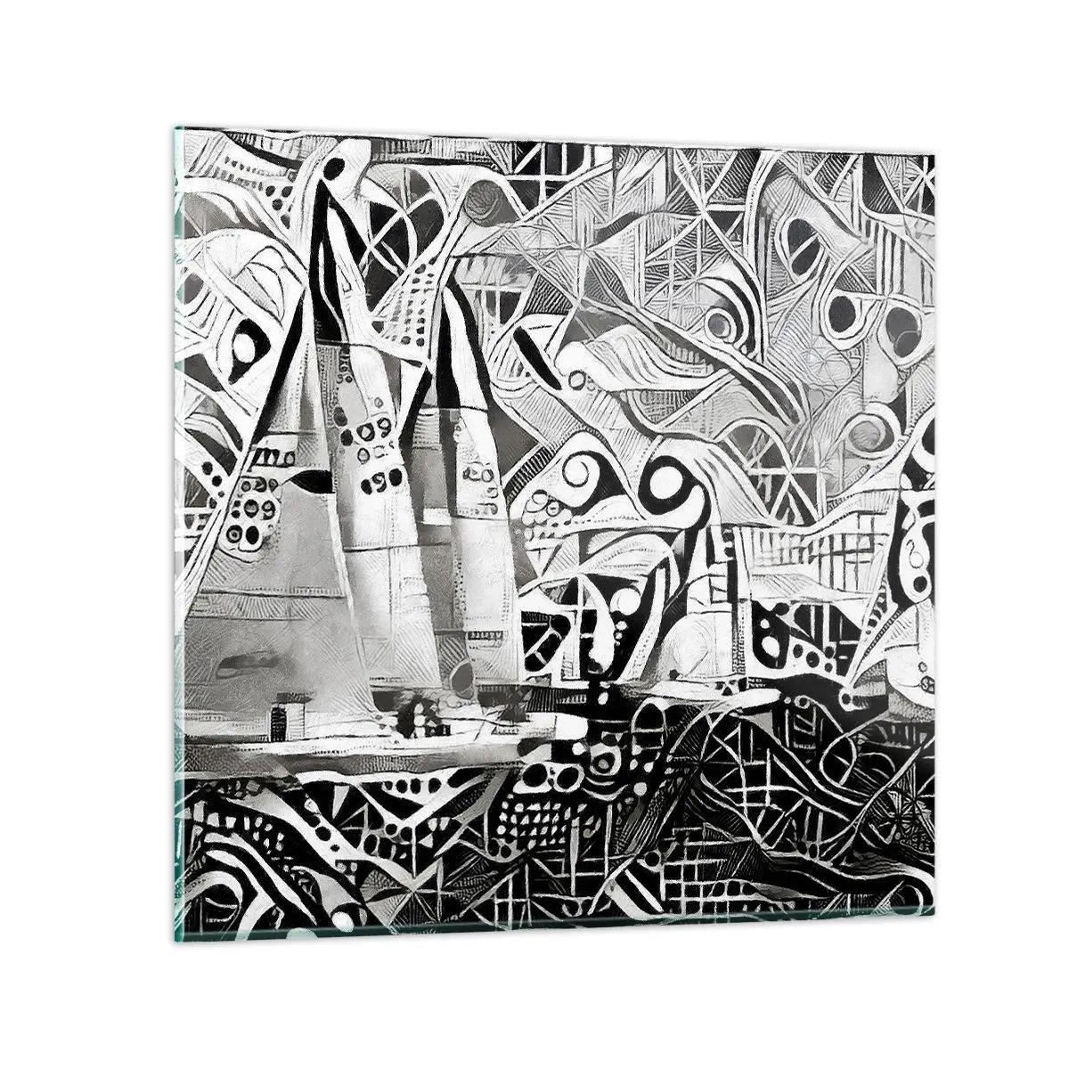 Billede på glas - Mellem bølgerne - 70x70 cm