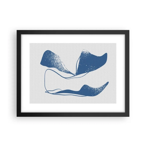 Plakat i sort ramme - Bevinget abstraktion - 40x30 cm