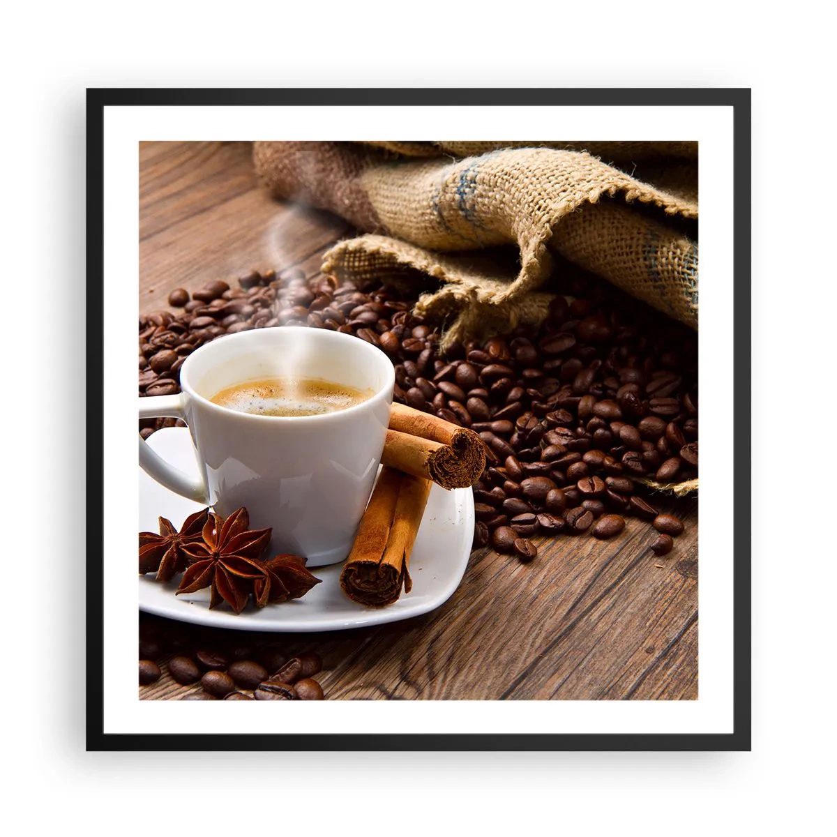 Plakat i sort ramme - Krydret smag og aroma - 60x60 cm