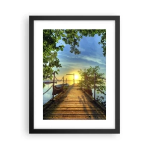 Plakat i sort ramme - Mod vest ved vandet - 30x40 cm