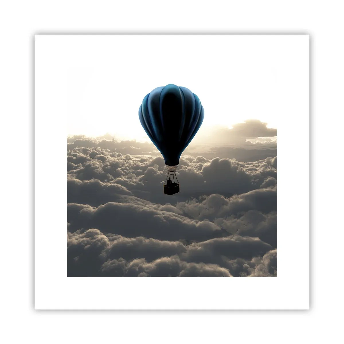 Plakat - Vandringsmand over skyerne - 30x30 cm