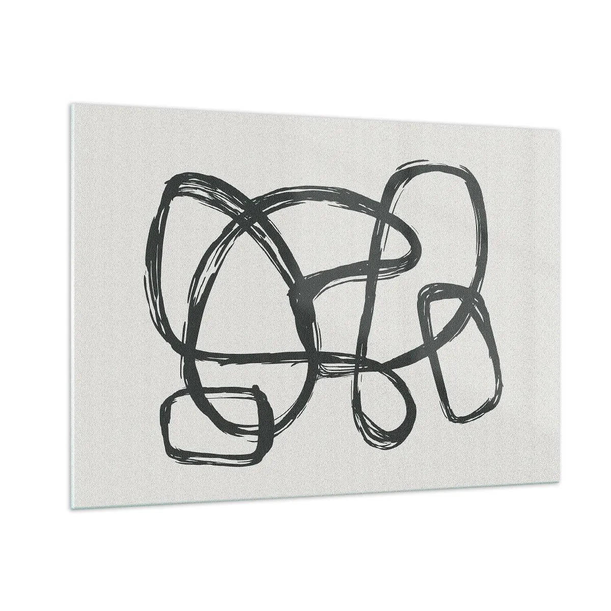 Billede på glas - Loopet abstraktion - 100x70 cm