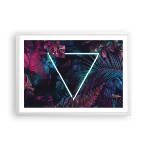 Plakat i hvid ramme - Have i disco-stil - 70x50 cm