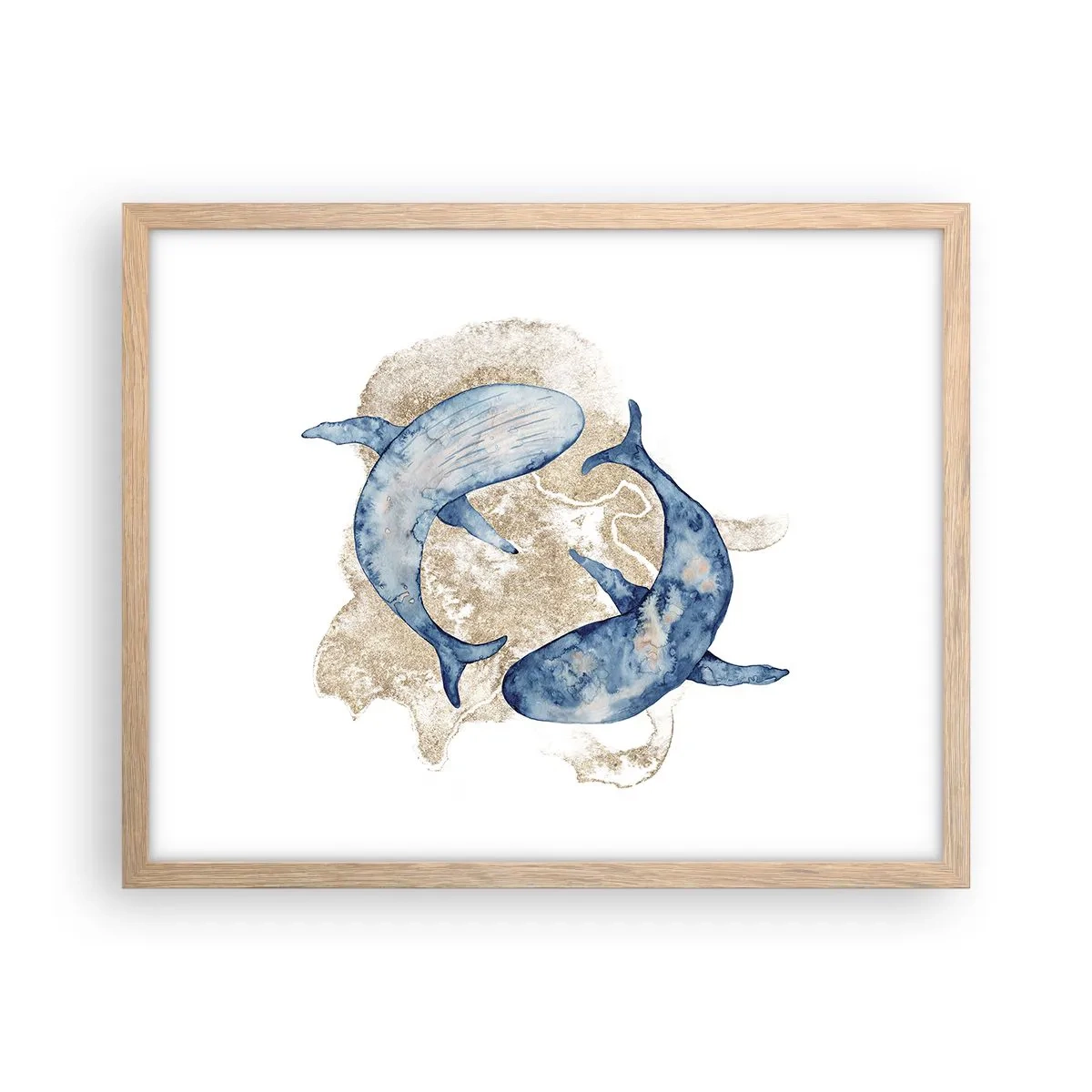 Plakat i ramme af lyst egetræ - Venskab eller kærlighed? - 50x40 cm