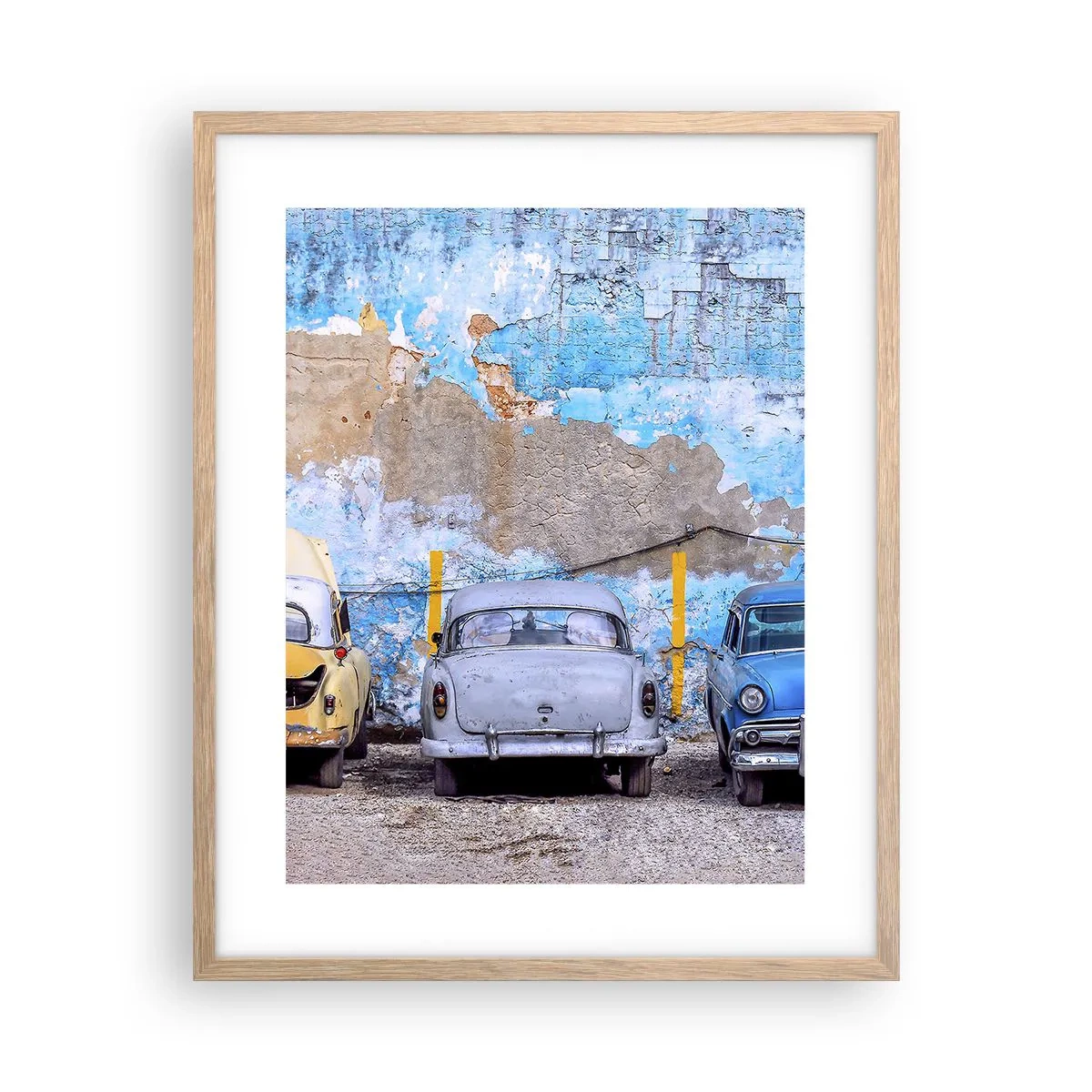 Plakat i ramme af lyst egetræ - Møde for veteraner - 40x50 cm