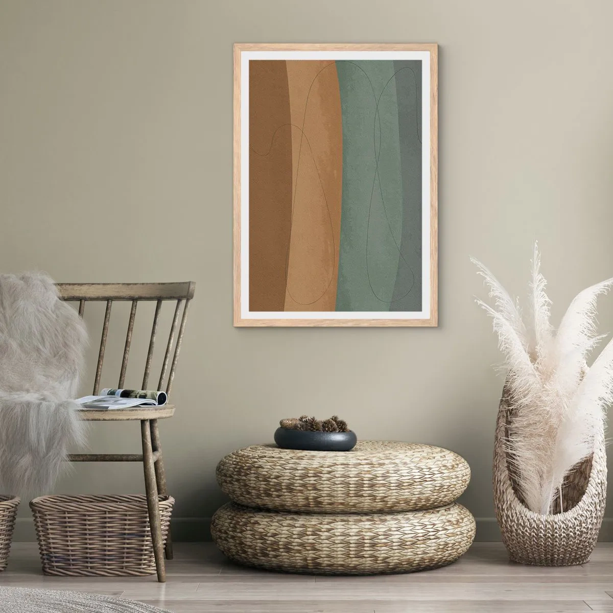 Plakat i ramme af lyst egetræ - Vandret sammensætning - 61x91 cm