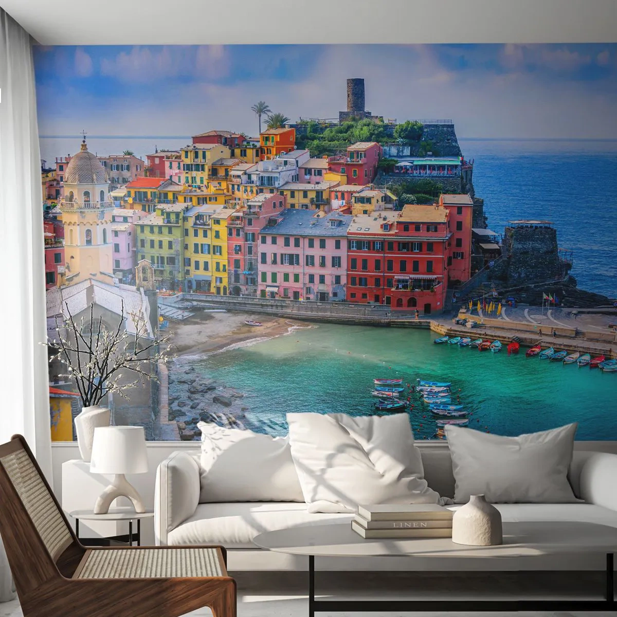 Fototapet Premium Sand - Middelhavets magiske by - Ligurien, By, Italien - 100x70 cm