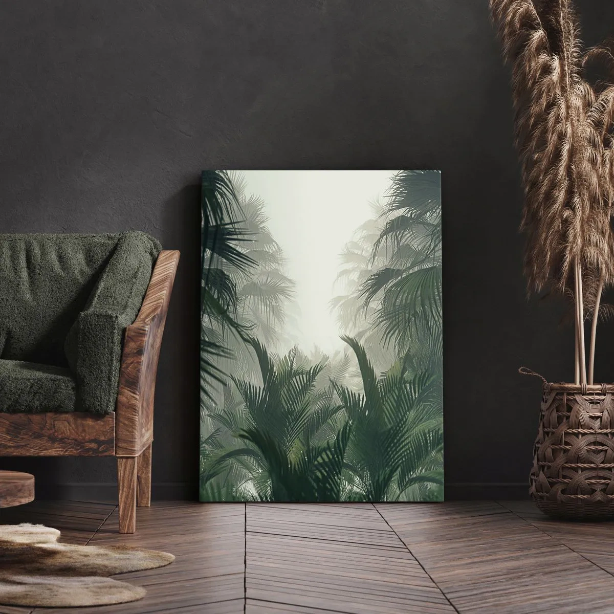 Lærredstryk - Billede på lærred - Tropisk mysterium - 65x120 cm