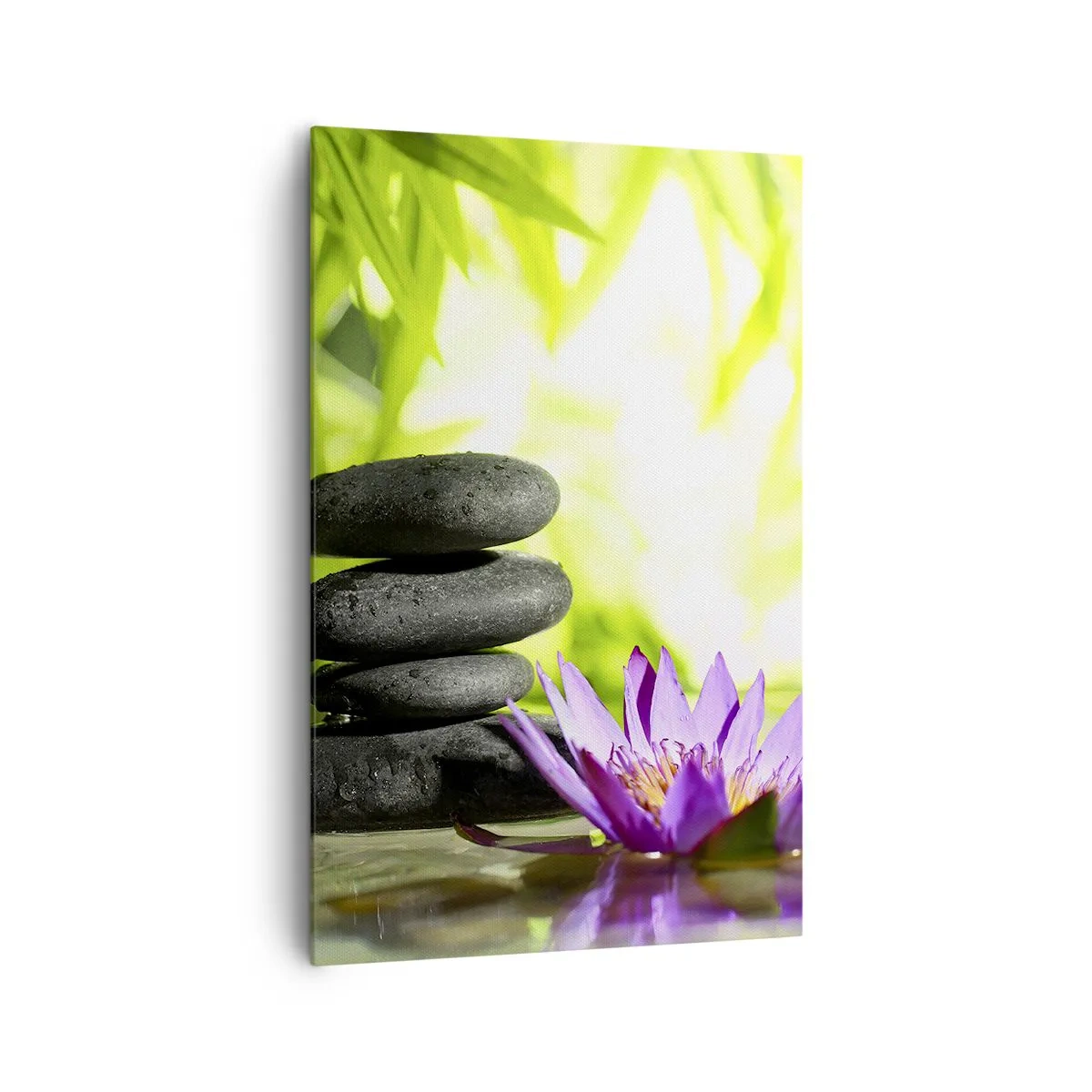 Lærredstryk - Billede på lærred - I en bambushytte - 80x120 cm