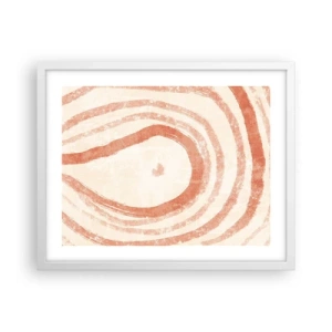 Plakat i hvid ramme - Koralcirkler - komposition - 50x40 cm