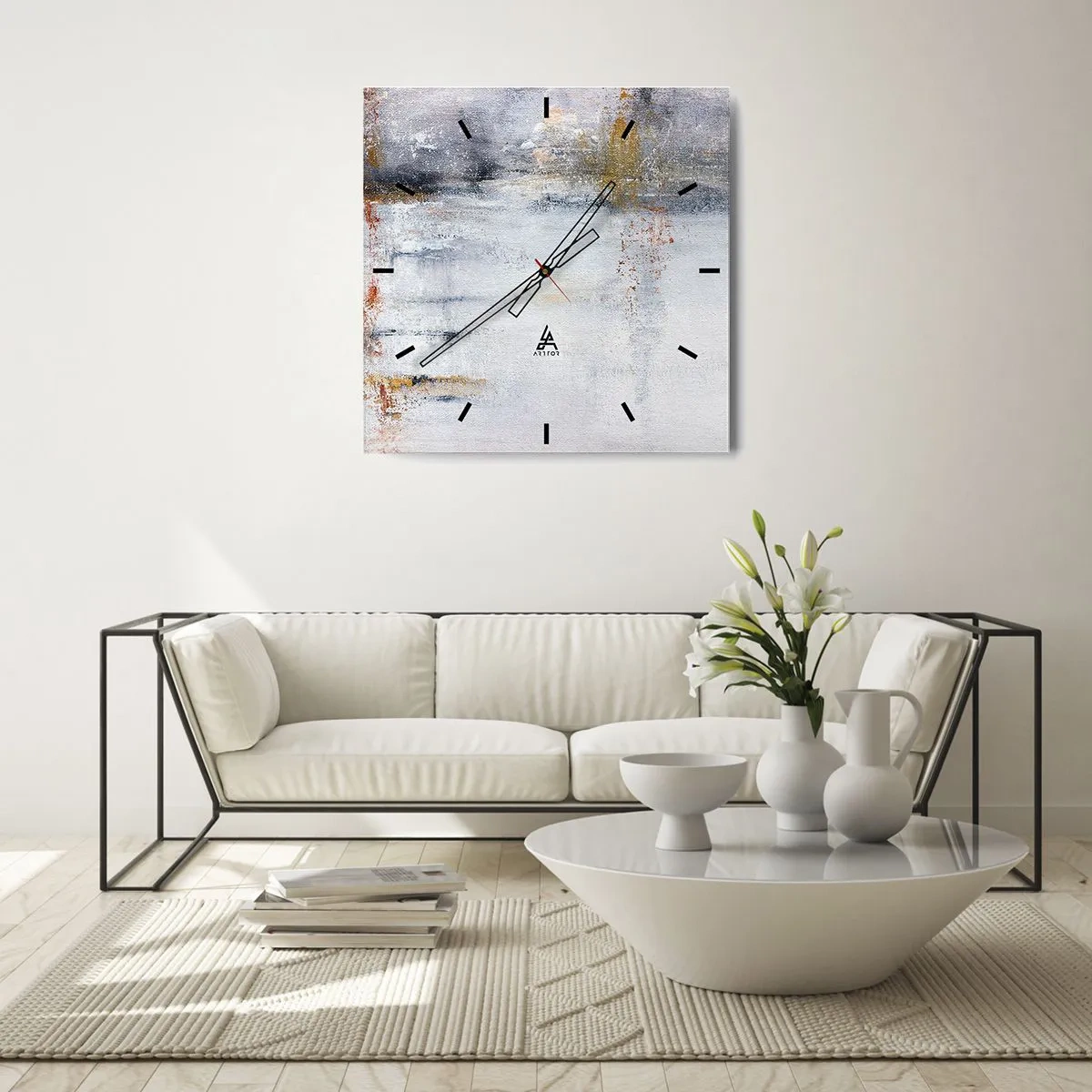 Vægur, Uret - Bag lufttæppet - 30x30 cm