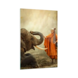 Billede på glas - Møde på ferien - 70x100 cm