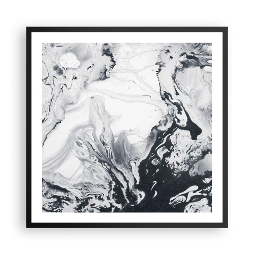 Plakat i sort ramme - Jordens indre - 60x60 cm