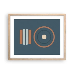 Plakat i ramme af lyst egetræ - Essensen af tingene - 50x40 cm
