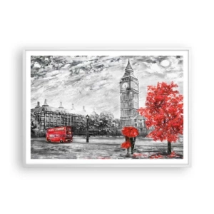 Plakat i hvid ramme - En spændende dag - 100x70 cm