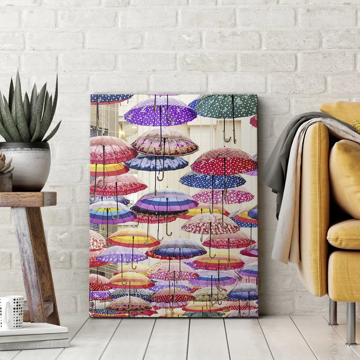 Lærredstryk - Billede på lærred - Engen i byen - 50x70 cm