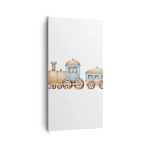 Lærredstryk - Billede på lærred - Stående på stationen... - 65x120 cm