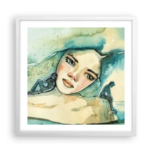 Plakat i hvid ramme - Am I blue? - 50x50 cm