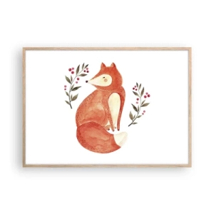 Plakat i ramme af lyst egetræ - Lille rødhåret - 100x70 cm