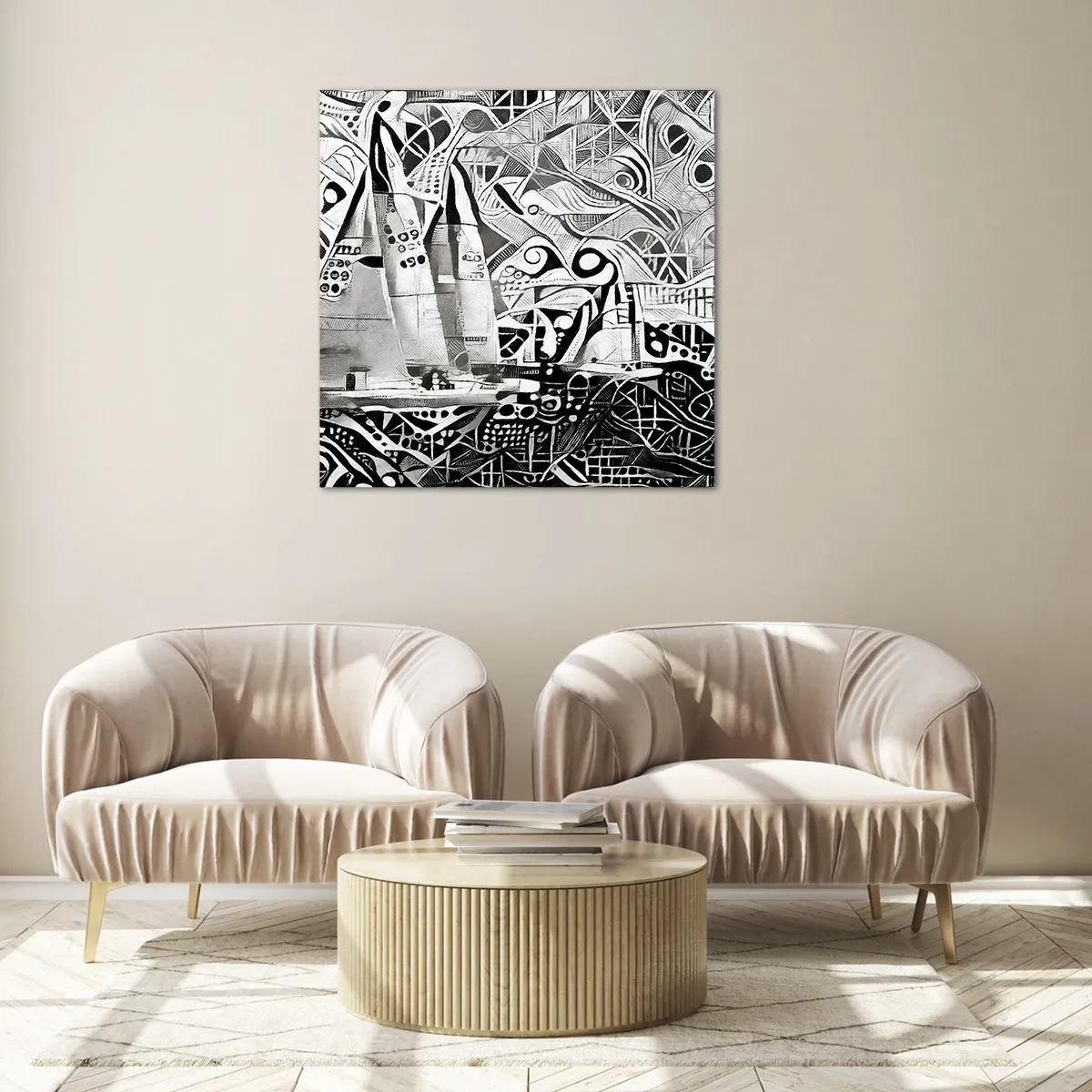 Billede på glas - Mellem bølgerne - 50x50 cm