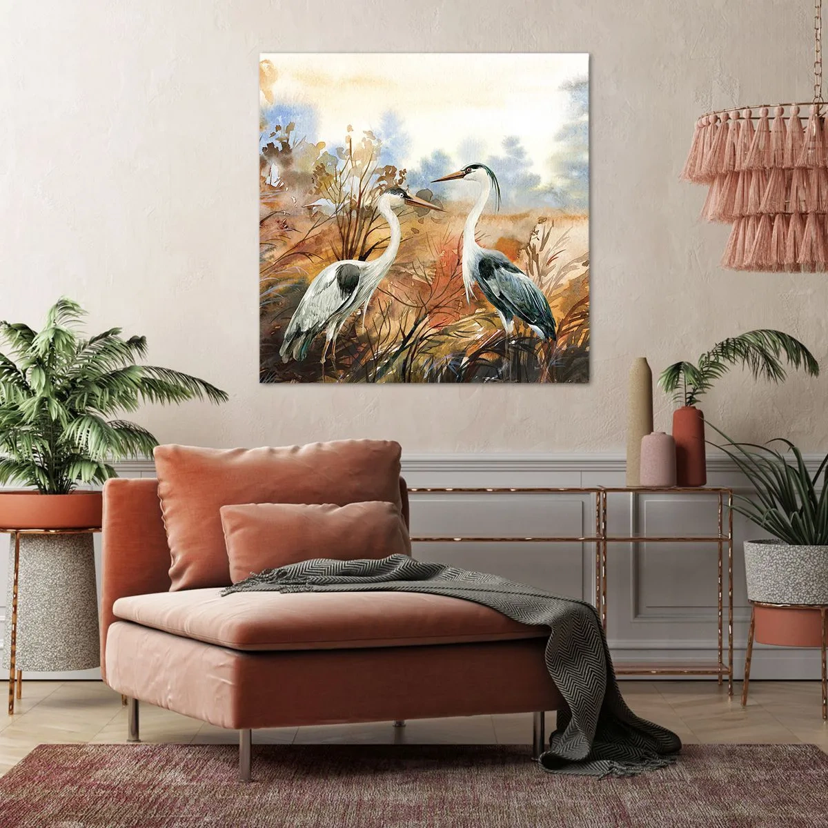 Lærredstryk - Billede på lærred - Hvor skal vi hen om efteråret? - 50x50 cm