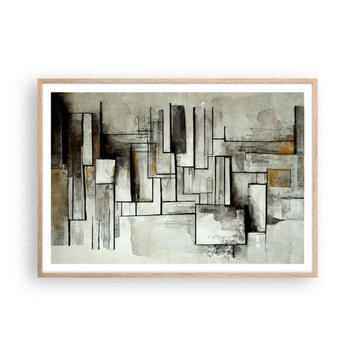Plakat i ramme af lyst egetræ - Enkelthedens kraft - 100x70 cm