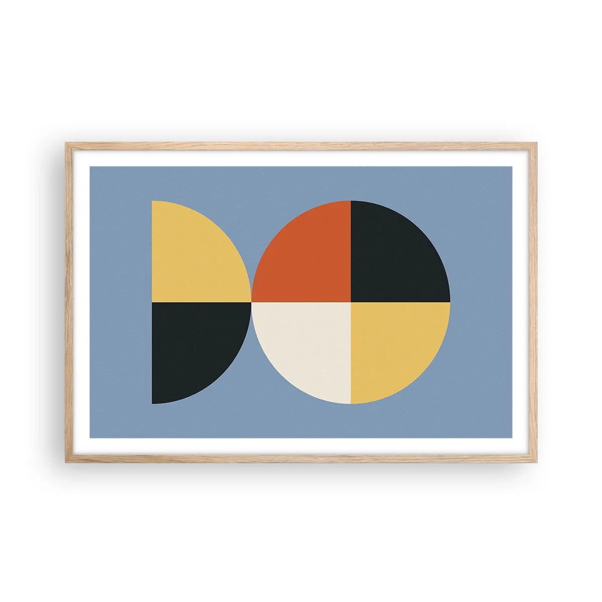 Plakat i ramme af lyst egetræ - Se og tæl - 91x61 cm