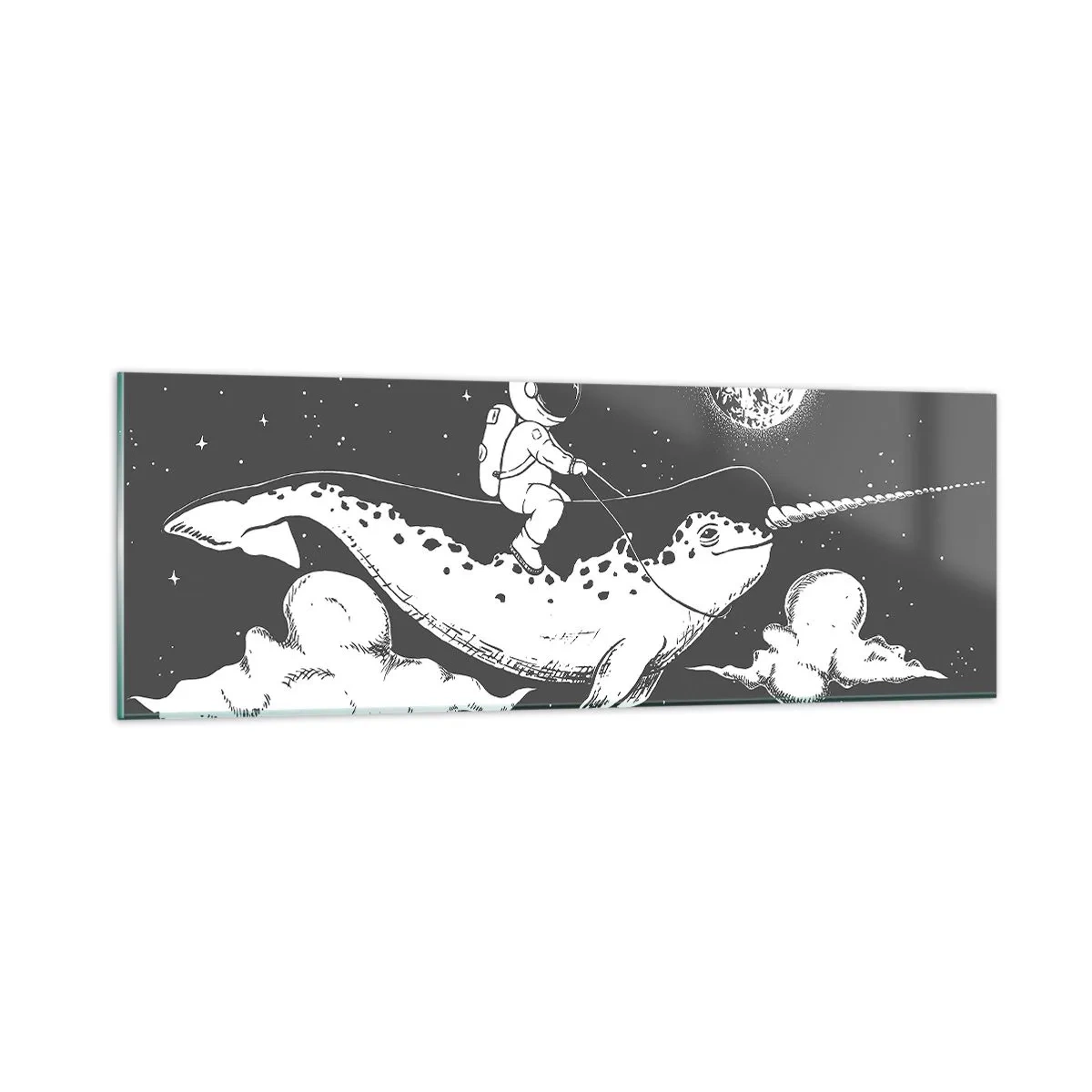 Billede på glas - Rumrytter - 90x30 cm