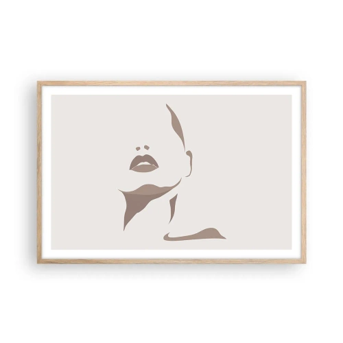 Plakat i ramme af lyst egetræ - Skabt af lys og skygge - 91x61 cm