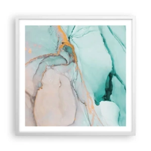 Plakat i hvid ramme - Dans af former og farver - 60x60 cm