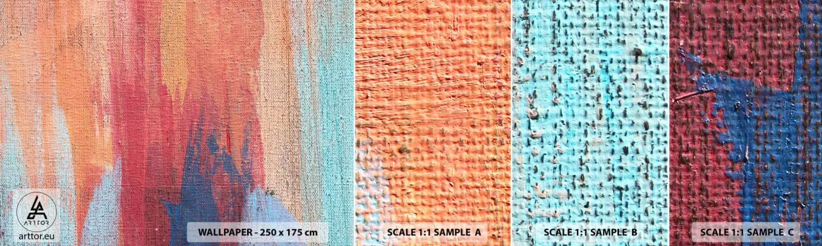 Fototapet Prøve Standard Eco - Lad en regnbue flyde - Abstraktion, Stykke, Maleri - 100x30 cm