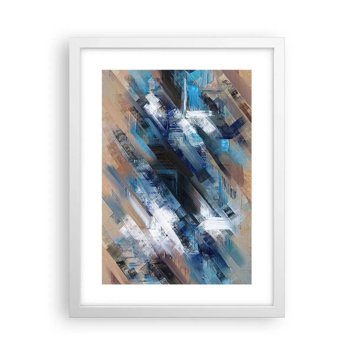 Plakat i hvid ramme - På en blå skråning - 30x40 cm
