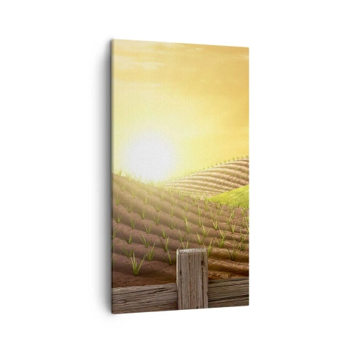 Lærredstryk - Billede på lærred - En gård som et eventyr - 45x80 cm