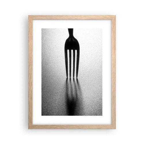 Plakat i ramme af lyst egetræ - Lys og skygge - 30x40 cm