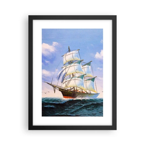Plakat i sort ramme - Stolt med vinden - 30x40 cm