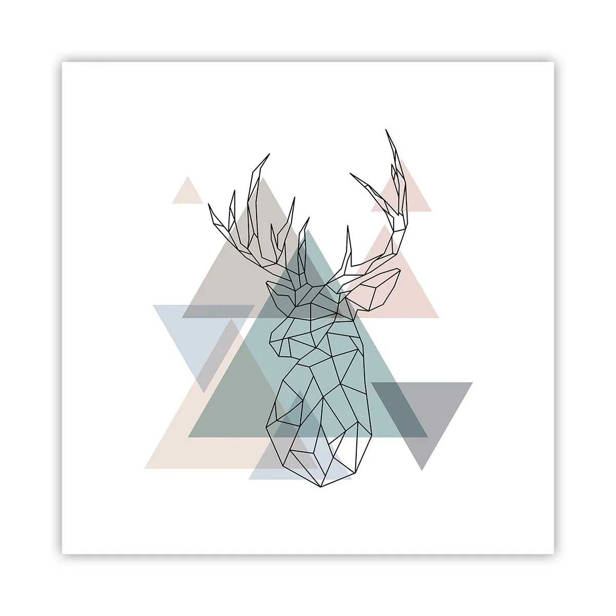 Plakat - I en geometrisk skov - 40x40 cm