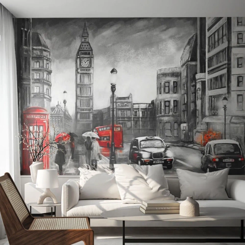 Fototapet Premium Canvas - Overhovedet ikke en grå by - London, By, Arkitektur - 250x175 cm