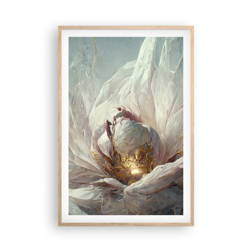 Plakat i ramme af lyst egetræ - Blomstrer en gang om hundrede år - 61x91 cm