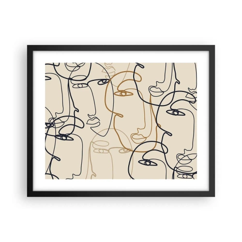 Plakat i sort ramme - Portræt ganget med hinanden - 50x40 cm