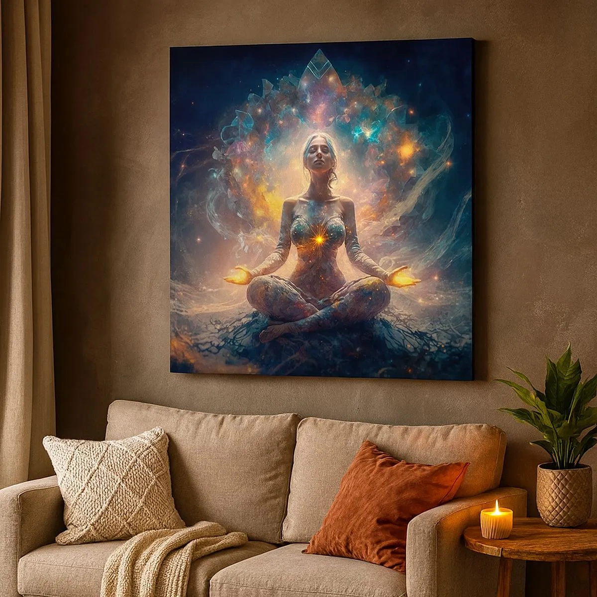 Lærredstryk - Billede på lærred - Flow af god energi - 30x30 cm