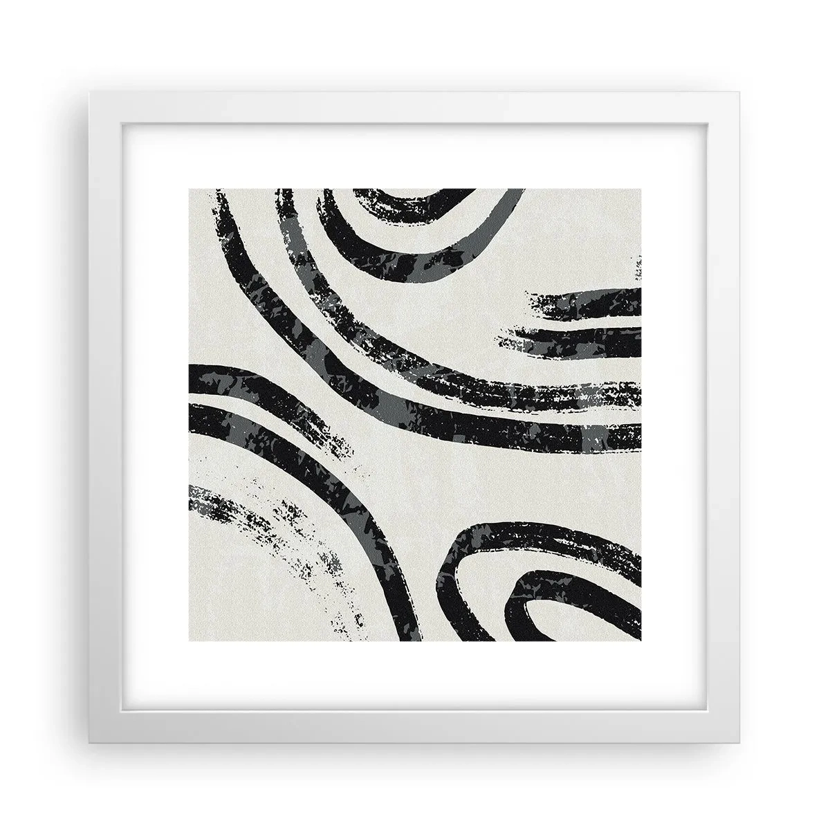 Plakat i hvid ramme - Halvt stoppet - 30x30 cm