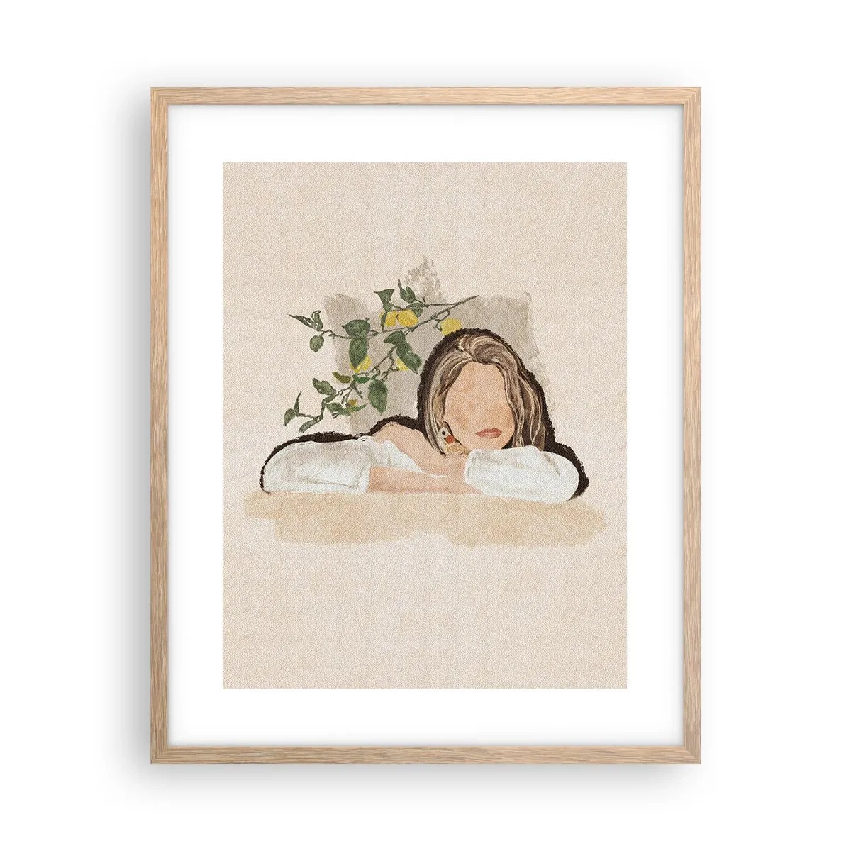 Plakat i ramme af lyst egetræ - Sydstaternes skønhed - 40x50 cm