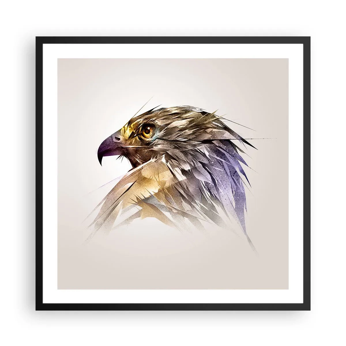 Plakat i sort ramme - Portræt af en kriger - 60x60 cm