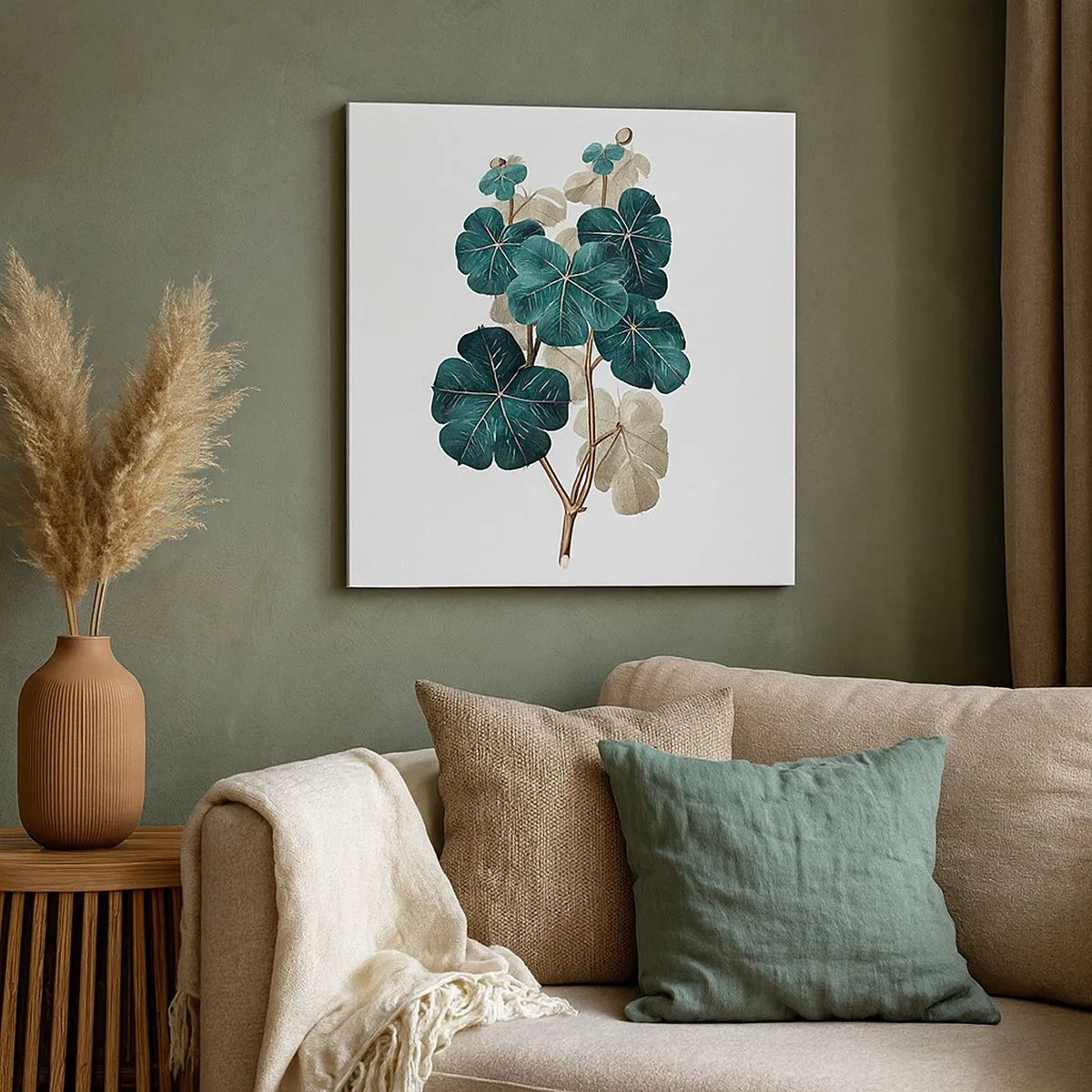 Lærredstryk - Billede på lærred - Fra et gammelt herbarium - 30x30 cm