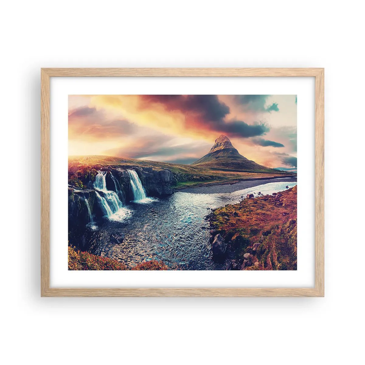 Plakat i ramme af lyst egetræ - I naturens majestæt - 50x40 cm