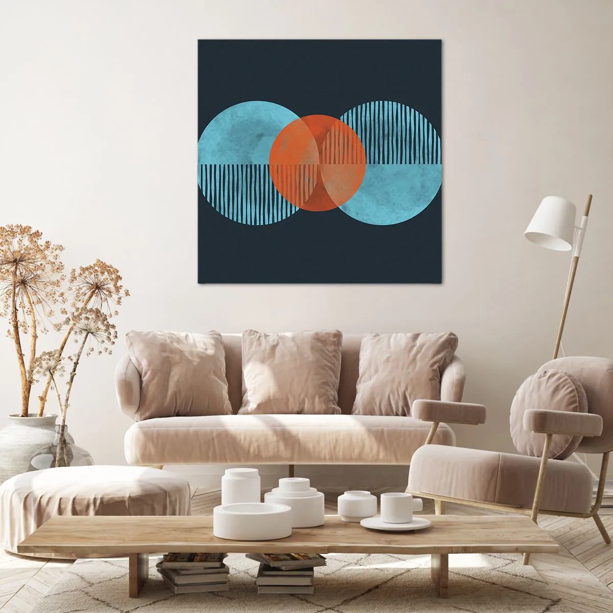 Lærredstryk - Billede på lærred - Symmetrisk sammensætning - 40x40 cm